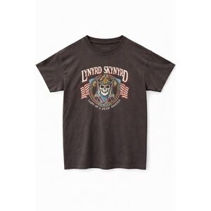 Lynyrd Skynyrd Band T-Shirt Mens Medium Brown Graphic Tee Rock Tour Style
